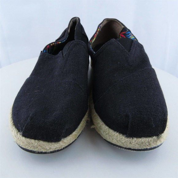 Bobs By Skechers Women Flat‎ Shoes Black Fabric Slip On Size 8 Medium (B, M) - Picture 3 of 10